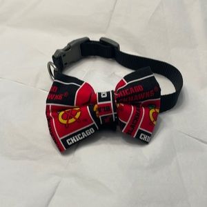 Chicago Blackhawks bow tie 17” max dog collar